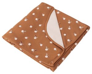 שמיכת תינוק אינטרלוק 100% כותנה לקיץ ועונות מעבר (80*90 ס"מ) - חמרה / אפרסקים