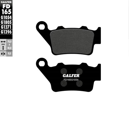 רפידות בלם אחורי GALFER Semi Metal FD165G1054 לאופנוע