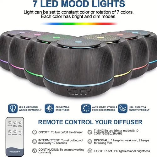 מפיץ ריח יוקרתי נטען עם שלט 7 צבעים שונים Aroma Diffuser