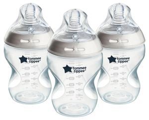 שלישיית בקבוקי תינוק עם סטריליזציה עצמית 260 מ"ל - שקוף