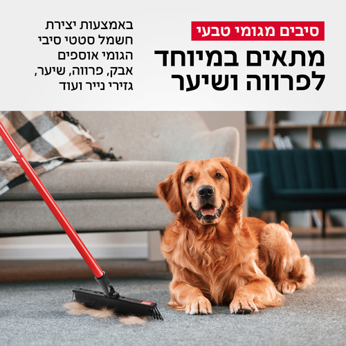 מטאטא גומי צר + מקל טלסקופי מבית טירולר TYROLER