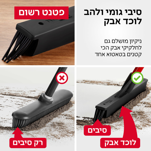 מטאטא גומי + מקל טלסקופי מבית טירולר TYROLER