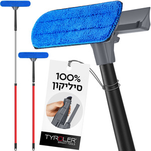 רב-מגב סיליקון לחלונות גבוהים – קרצוף, גריפה והברקה במכשיר אחד מבית טירולר TYROLER