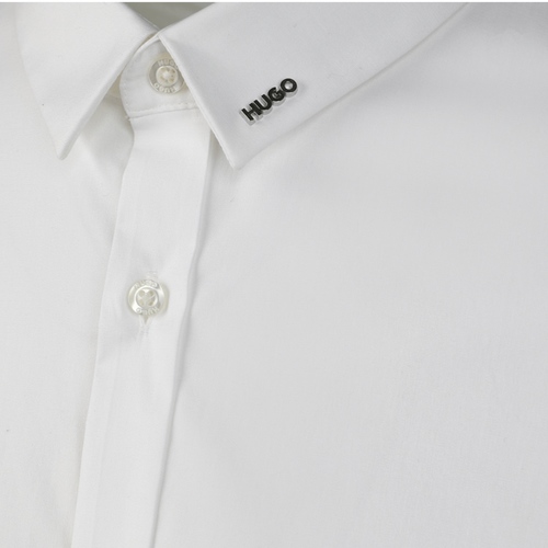 חולצה מכופתרת HUGO מידות S-XXL לגברים בגוון לבן