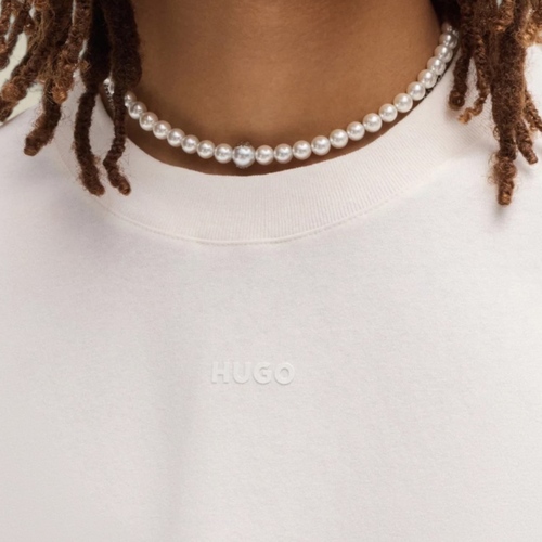 חולצה HUGO מידות S-XXL לגברים בגוון לבן