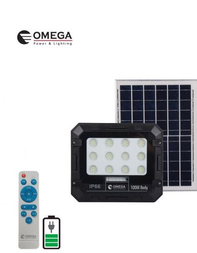 פנס הצפה סולארי נטען 100W שלט +ראדר סולארי