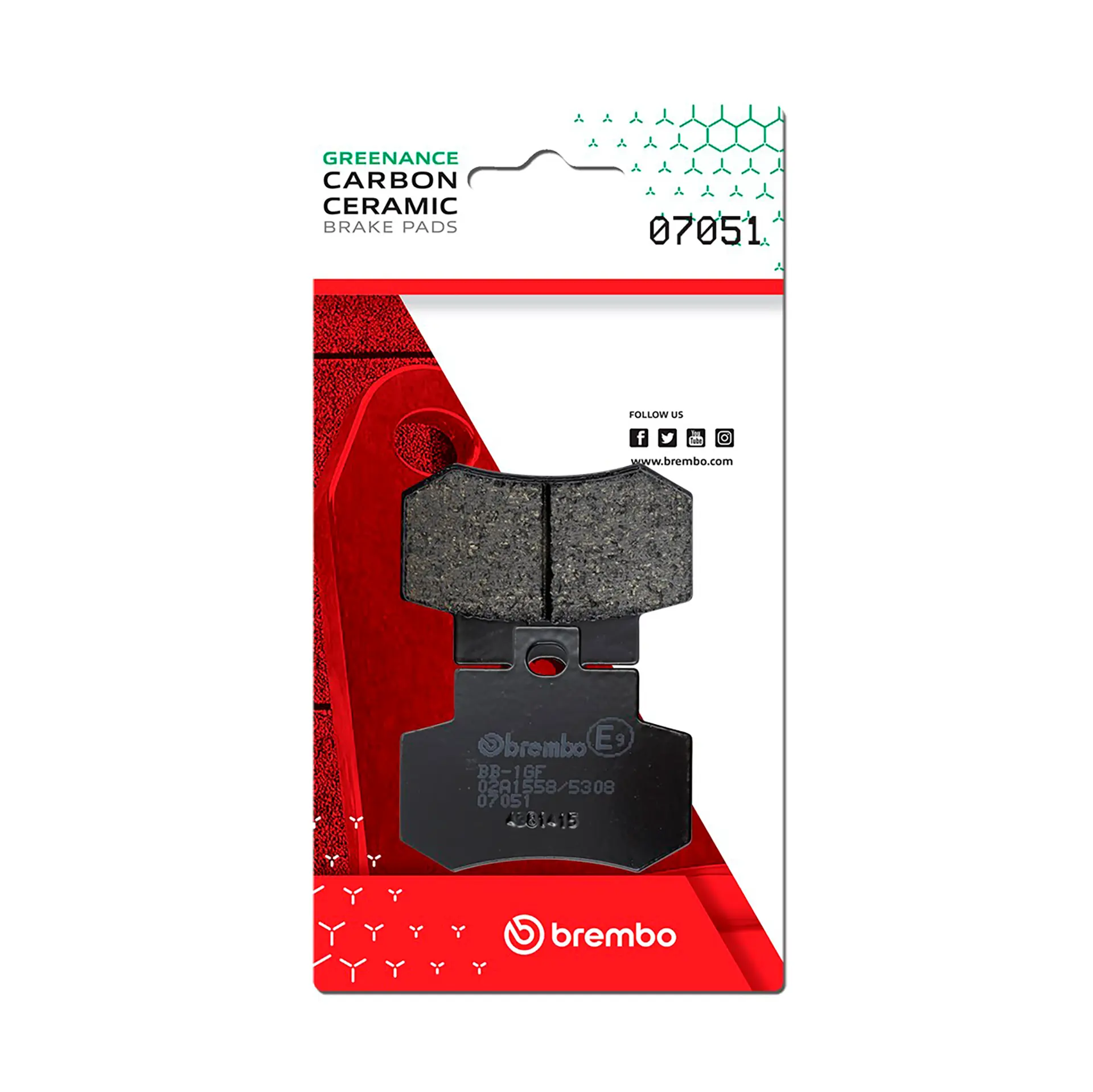 רפידות בלם אופנוע סינטר 7 מ"מ עבור קימ Grand Dink 250 - BREMBO 07051CC Prime Line
