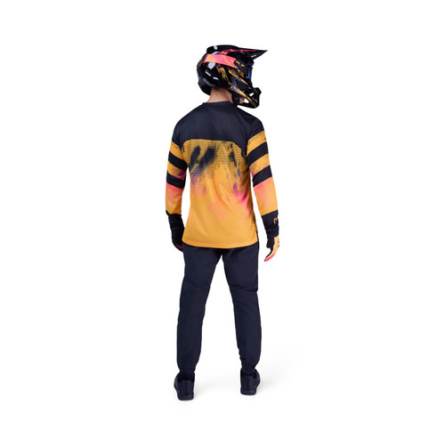 חולצת רכיבה ארוכה פוקס שחור / כתום - FOX RACING RANGER LS JERSEY KAIROS V26