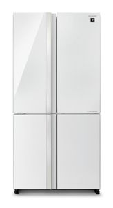 SHARP SJ-FSRN87WH מקרר 4 דלתות 611 ל׳ זכוכית-לבנה מקפיא תחתון שארפ