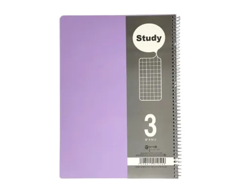 מחברת ספירלה כריכה רכה A4 משבצות - 3 נושאים - 120 דף