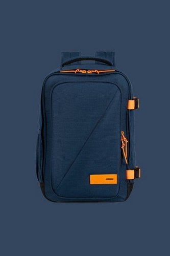  תיק גב LOW COST UNDER THE SEAT כחול כתום 38 ליטר תא מחשב AMERICAN TOURISTER