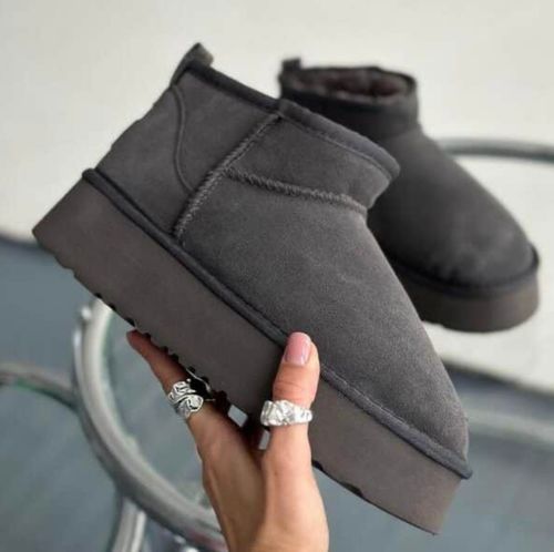 מגף UGG מיני פלטפורמה אפור מידות 36-40 לנשים
