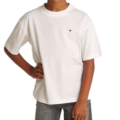 חולצה TOMMY HILFIGER מידות 6 חודשים עד 16 שנים לילדים בגוון לבן
