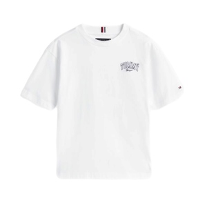 חולצה TOMMY HILFIGER מידות 6 חודשים עד 16 שנים לילדים בגוון לבן עם סמל
