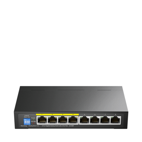  CUDY מתג שולחני 8 פורטים Gigabit PoE+ Switch 60W GS1008P 