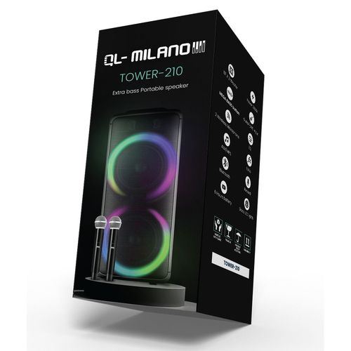 בידורית “2X10 עם זוג מיקרופונים אלחוטיים QL Milano TOWER-210
