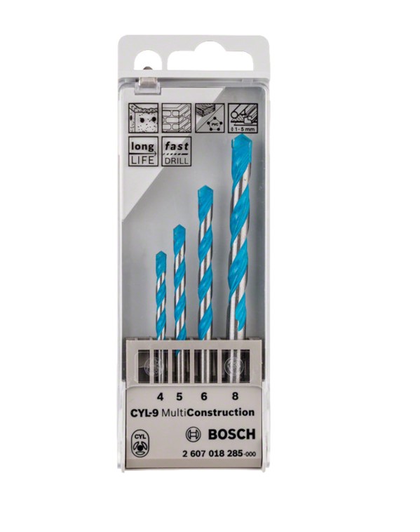 סט מקדחים אוניברסלי 4,5,6,8, מ"מ BOSCH