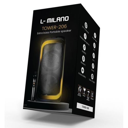 בידורית נטענת “2X6 + מיקרופון אלחוטי QL Milano TOWER-206