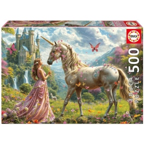 פאזל 500 חלקים - נסיכה וחד קרן בעולם קסום
