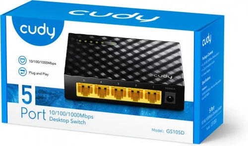 מתג 5 יציאות CUDY GS105D 1G | קודי פורט