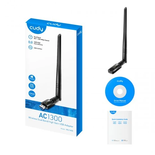 מתאם רשת אלחוטי אנטנה CUDY WU1400 AC1300 | קודי