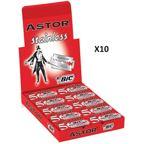 דיל! 10 יחידות סכינים ASTOR BIC אדום 