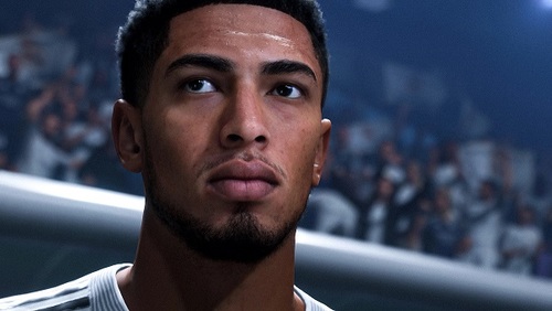 קלוז־אפ על שחקן ב־EA SPORTS FC 26 – טקסטורות פנים ריאליסטיות