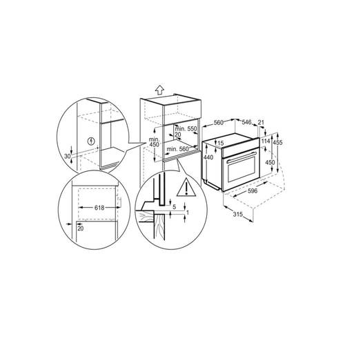 תנור בנוי משולב מיקרוגל 43 ליטר Electrolux EVL6E46H Borderless Design