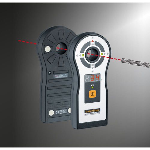 סמן קידוח מקצועי LASERLINER Center Scanner Plus 075.300A - מערכת משדר ומקלט לאיתור מדויק של נקודות כניסה ויציאה בקידוח קירות ותקרות