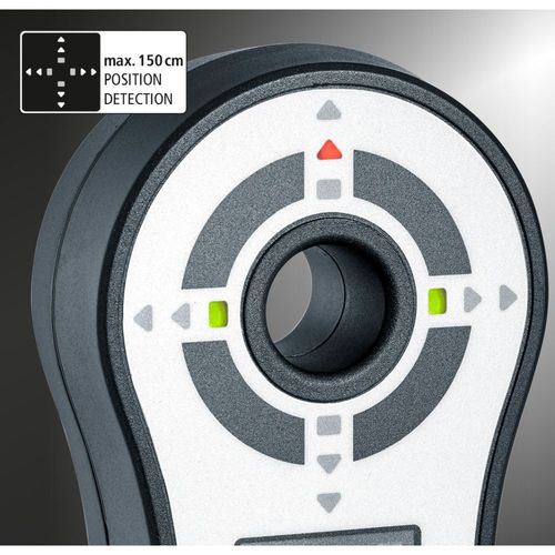 סמן קידוח מקצועי LASERLINER Center Scanner Plus 075.300A - מערכת משדר ומקלט לאיתור מדויק של נקודות כניסה ויציאה בקידוח קירות ותקרות