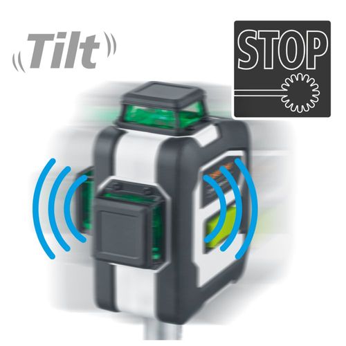 לייזר 3D ירוק LASERLINER CompactPlane-Laser 3G דגם 036.299A - מכשיר פילוס מקצועי עם שלושה היקפי לייזר וחצובת אלומיניום לעבודות בנייה ויישור מדויק