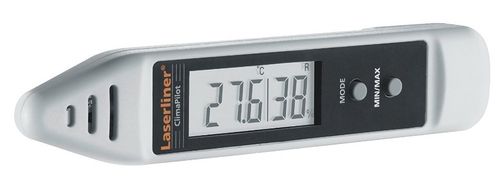 מד לחות דיגיטלי LASERLINER CLIMA PILOT 082.034A - מכשיר נייד למדידת לחות יחסית וטמפרטורה עם תצוגת LCD וקליפס נשיאה