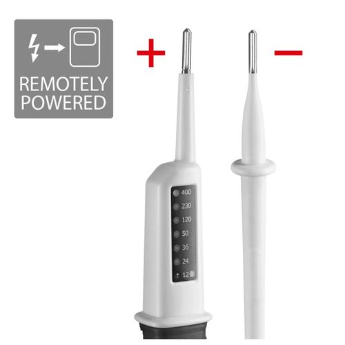 מכשיר זיהוי מתח חשמלי LASERLINER Active Tester 083.020A - מכשיר קומפקטי עם שני חודי בדיקה ותצוגת LED לזיהוי מתח AC/DC בטוח ומדויק