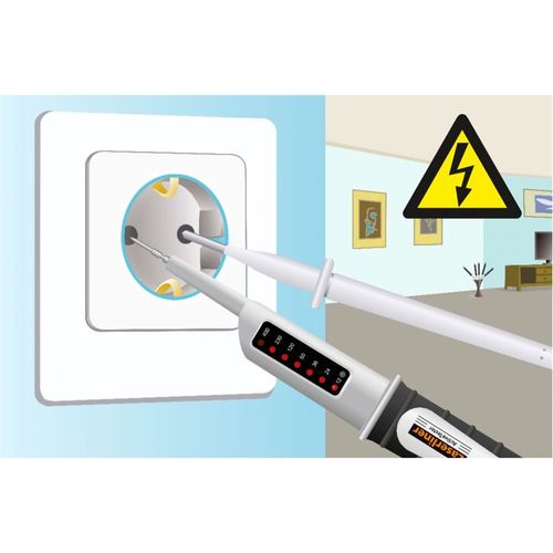 מכשיר זיהוי מתח חשמלי LASERLINER Active Tester 083.020A - מכשיר קומפקטי עם שני חודי בדיקה ותצוגת LED לזיהוי מתח AC/DC בטוח ומדויק