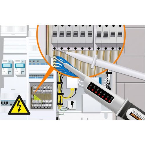מכשיר זיהוי מתח חשמלי LASERLINER Active Tester 083.020A - מכשיר קומפקטי עם שני חודי בדיקה ותצוגת LED לזיהוי מתח AC/DC בטוח ומדויק