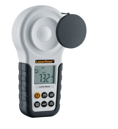 מד עוצמת אור מקצועי LASERLINER LuxTest-Master 082.130A - מכשיר דיגיטלי עם תצוגת LCD וחיבור חצובה למדידת עוצמת תאורה במקומות עבודה ומבני ציבור
