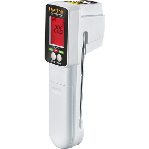 מד טמפרטורה מקצועי LASERLINER ThermoInspector 082.037A - מכשיר דו-חיישני עם דוקרן נשלף וחיישן אינפרא אדום לבקרת טמפרטורה בתעשיית המזון