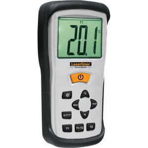 מד חום דיגיטאלי מקצועי ThermoMaster עם 2 חיישני K גמישים - LASERLINER 082.035A