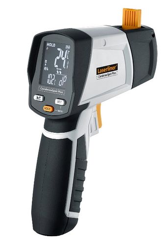 מכשיר מדידת לחות וטמפרטורה LASERLINER CondenseSpot Plus 082.046A - מכשיר אינפרא אדום עם מעגל לייזר 8 נקודות לאיתור גשרים טרמיים ובעיות לחות במבנים