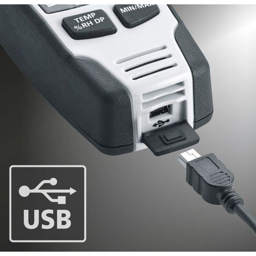 מד לחות דיגיטלי ClimaData Box LASERLINER 082.031A - מכשיר מדידה מקצועי עם צג דיגיטלי למדידת לחות, טמפרטורה ונקודת טל ארוכת טווח