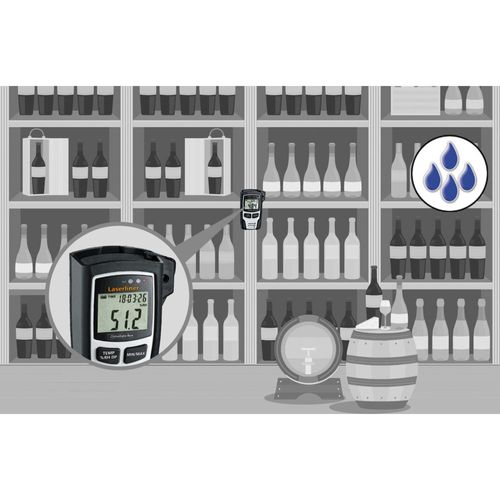 מד לחות דיגיטלי ClimaData Box LASERLINER 082.031A - מכשיר מדידה מקצועי עם צג דיגיטלי למדידת לחות, טמפרטורה ונקודת טל ארוכת טווח