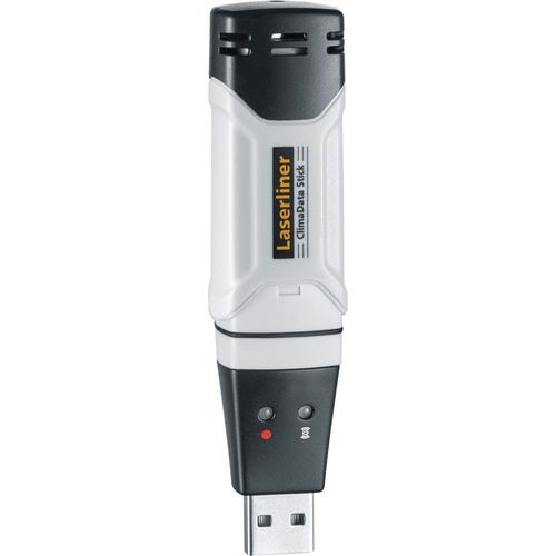 מד לחות דיגיטלי LASERLINER ClimaData Stick 082.027A - מכשיר קומפקטי למדידות טמפרטורה ולחות עם יציאת USB מובנית ותצוגה דיגיטלית