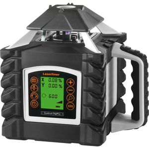 לייזר שיפוע דו צירי דיגיטלי נטען עם מקלט SensoLite 410 ושלט רחוק - LASERLINER Quadrum DigiPlus 410S
