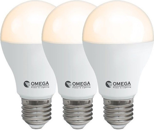 שלישיית נורות לד A60 בסיס Omega E27 אומגה OM-A60-15W-W-3
