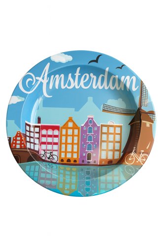 מאפרת מתכת עגולה – AMSTERDAM בתי העיר והטחנה