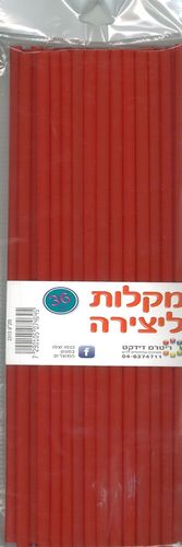 36 מקלות ליצירה בצבע אדום