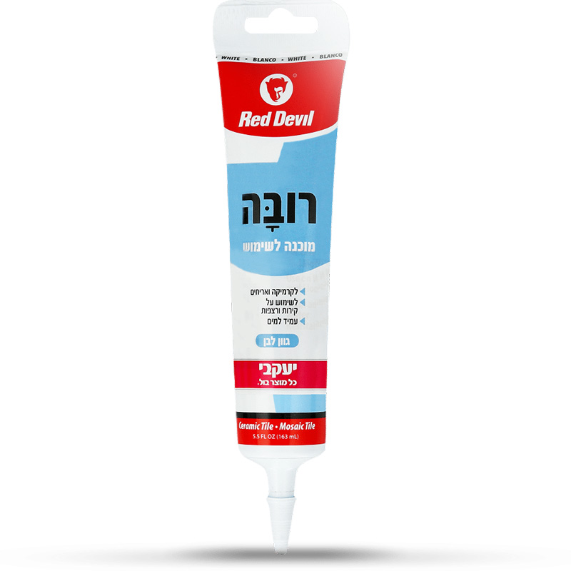 רובה מוכנה ONE TIME מיוחדת לקרמיקה ואריחים - גוון לבן 176 מ"ל Red Devil 
