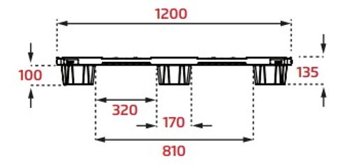 משטח הפצה עם מגלשיים - 3 סקידים  120*100*14.5