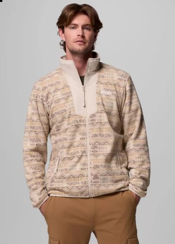 מעיל מיקרו-פליז גברים Sequoia Grove Printed Full Zip בז' - Columbia(קולומביה)