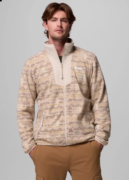 מעיל מיקרו-פליז גברים Sequoia Grove Printed Full Zip בז